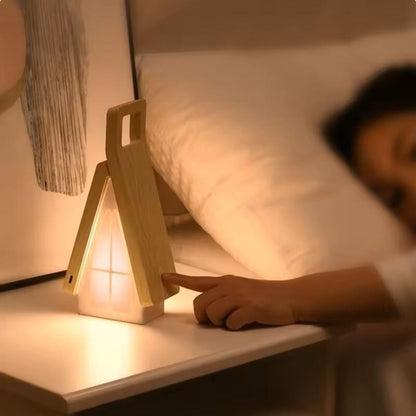 Lámpara de mesa plegable con forma de casa